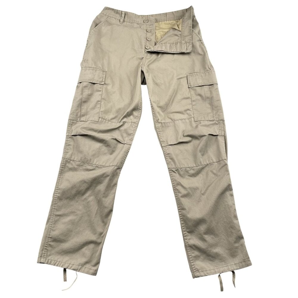 VTG Military Cargo Pants Mens Medium Regular Tan Button Fly Streetwear